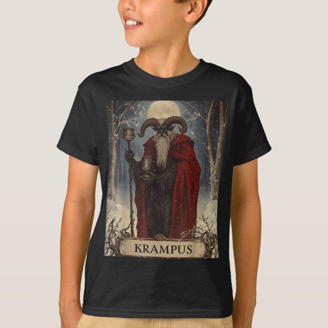 Merry Krampus Pajama Funny Christmas Horror Ugly S T-Shirt (Front)