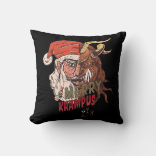 Merry Krampus Scary Santa Horror Christmas Cushion