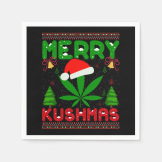 Merry Kushmas Funny Christmas Napkin