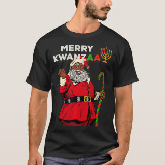 Merry Kwanzaa Santa Black Christmas African Americ T-Shirt