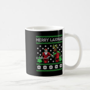 Merry Laxmas Christmas Lacrosse Playing Santa Rein Coffee Mug