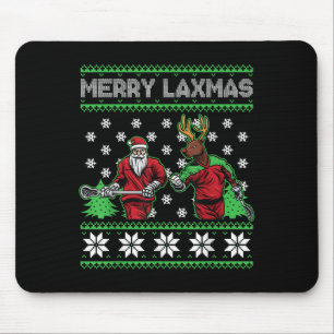 Merry Laxmas Funny Christmas Lacrosse Player Holid Mouse Pad