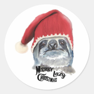 Merry Lazy Christmas Classic Round Sticker