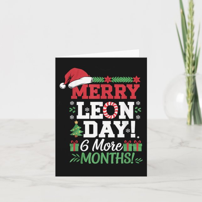 Merry Leon Day Noel Backwards Funny Christmas Coun Card (Front)