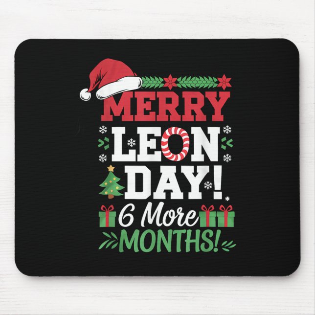 Merry Leon Day Noel Backwards Funny Christmas Coun Mouse Pad (Front)