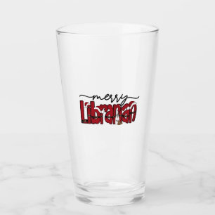 Merry Librarian Christmas Book Lover Library  Glass