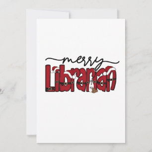 Merry Librarian Christmas Book Lover Library Invitation