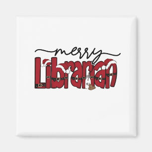 Merry Librarian Christmas Book Lover Library  Magnet