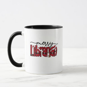 Merry Librarian Christmas Book Lover Library  Mug