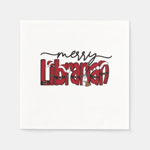 Merry Librarian Christmas Book Lover Library  Napkin