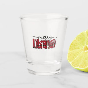 Merry Librarian Christmas Book Lover Library  Shot Glass
