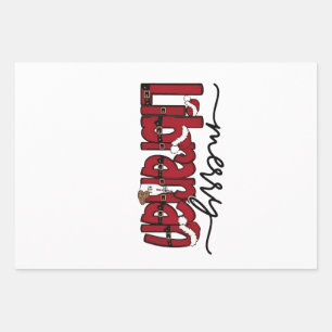 Merry Librarian Christmas Book Lover Library  Wrapping Paper Sheet