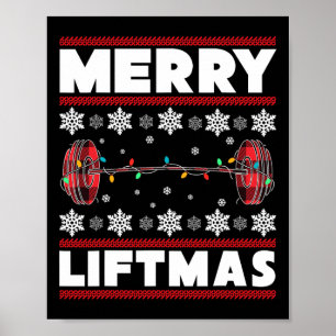 Merry Liftmas Fun Christmas Gym Workout Fitness Gi Poster