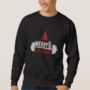 Merry Liftmas Funny Cat Lover Bodybuilder Gift Pow Sweatshirt