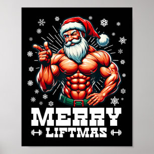 Merry Liftmas Funny Christmas Bodybuilder Gym  Poster