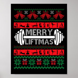 Merry Liftmas Funny Christmas Gym  Poster