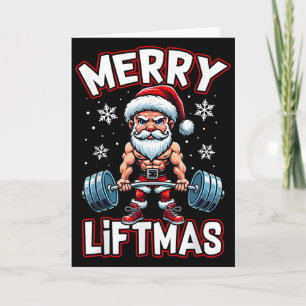 Merry Liftmas Funny Santa Claus Workout Gym Fitnes Card