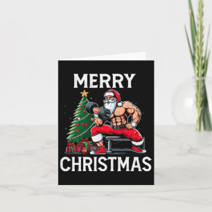 Merry Liftmas Funny Santa Xmas Gym Bodybuilding Ch Card
