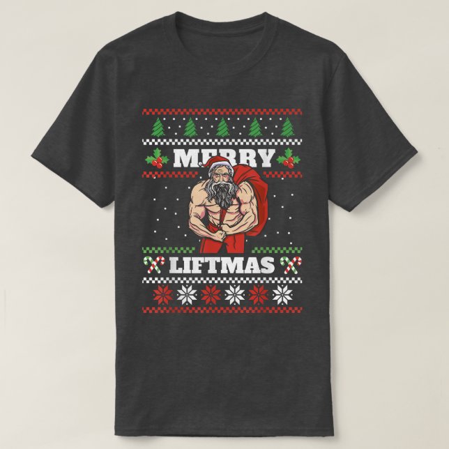 Merry Liftmas I Ugly Christmas Sweater Gym Workout (Design Front)