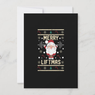 Merry Liftmas Lifting Christmas Santa Claus Gym Wo Invitation