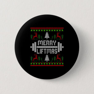 Merry Liftmas - Trainer Ugly Style Christmas  6 Cm Round Badge