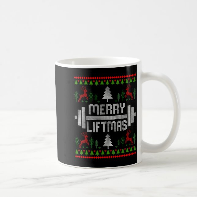 Merry Liftmas - Trainer Ugly Style Christmas  Coffee Mug (Right)