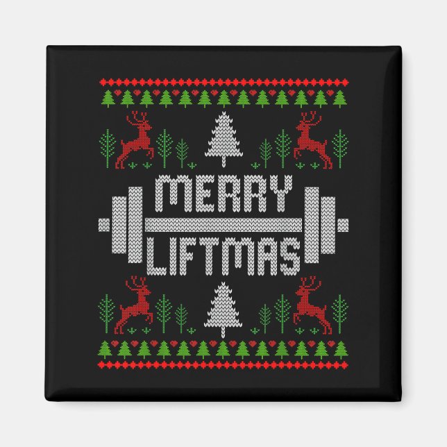 Merry Liftmas - Trainer Ugly Style Christmas  Magnet (Front)