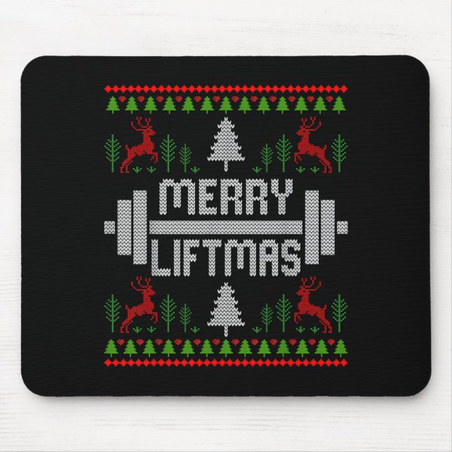 Merry Liftmas - Trainer Ugly Style Christmas  Mouse Pad (Front)