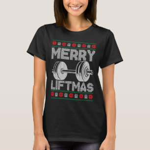 Merry Liftmas Ugly Christmas Gym Workout Funny Fit T-Shirt