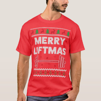 Merry Liftmas Ugly Christmas Gym Workout Funny Fit T-Shirt