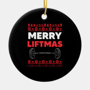 Merry Liftmas - Weightlifter Christmas Ceramic Ornament