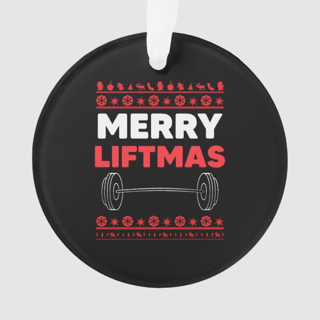 Merry Liftmas - Weightlifter Christmas Ornament (Front)