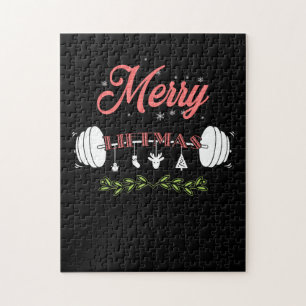 Merry Liftmas Weightlifting Christmas Jigsaw Puzzle