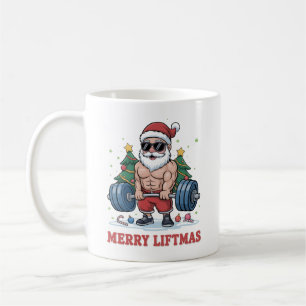 Merry Liftmas Weightlifting Santa Fitness Gym Coffee Mug