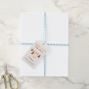 Merry Little Baby Clothes Baby Shower  Gift Tags