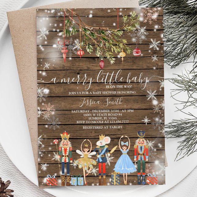Merry Little Baby Holiday Party Nutcracker Invitation (Creator Uploaded)