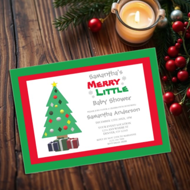 Merry Little Baby Shower Acrylic Invitations (Creator Uploaded)