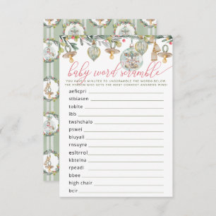 Merry Little Baby Shower Baby Word Scramble Game Enclosure Card