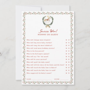 Merry Little Baby Shower Guess Who Game Card