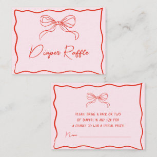 Merry Little Baby Shower Hand Drawn Diaper Raffle Enclosure Card