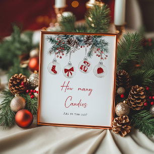 Merry Little Baby Shower How Many Candies Poster