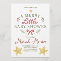 Merry Little Baby Shower Invitation