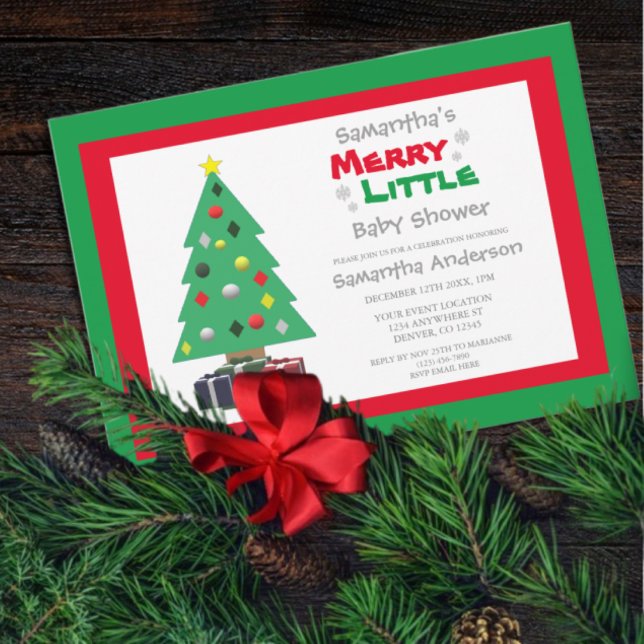 Merry Little Baby Shower Invitation (Creator Uploaded)