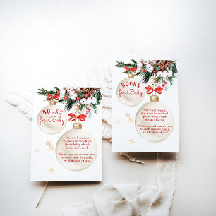 Merry Little Baby Shower Modern Christmas Books Enclosure Card