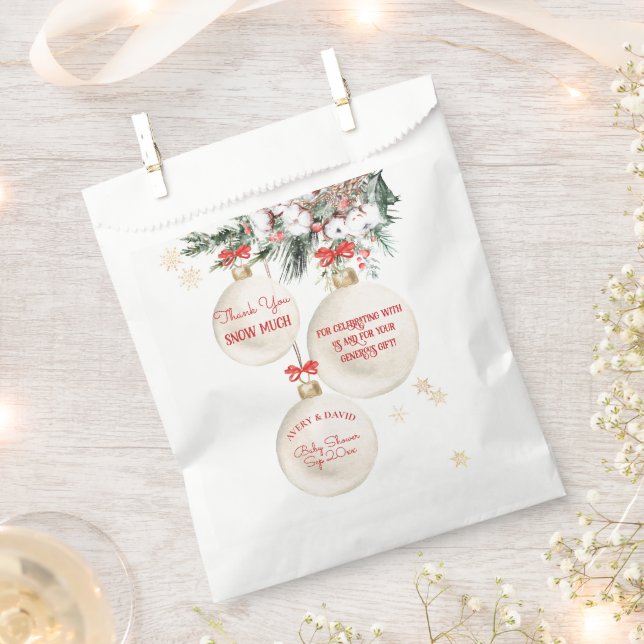 Merry Little Baby Shower Modern Christmas Favour Bag (Clipped)