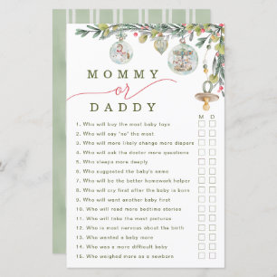 Merry Little Baby Shower Mommy or Daddy Game