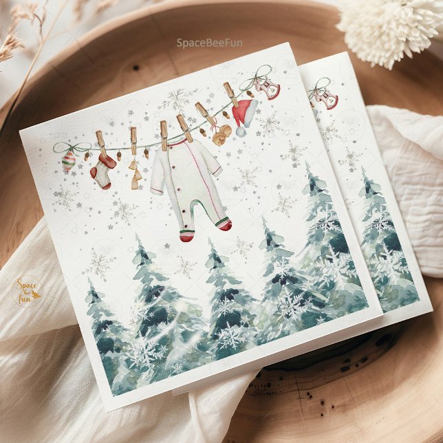 Merry Little Baby Shower  Napkin (Merry Little Baby Shower,napkins, invitation,holiday baby shower, Christmas baby shower, winter baby)