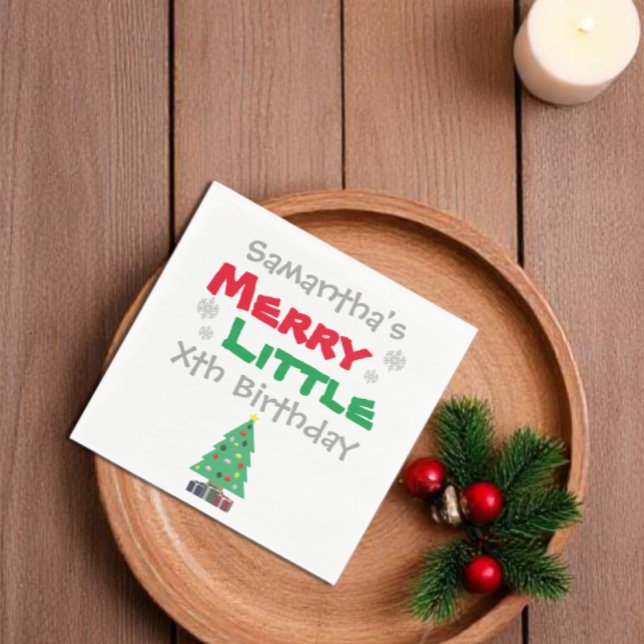 Merry Little Birthday Napkin (Creator Uploaded)