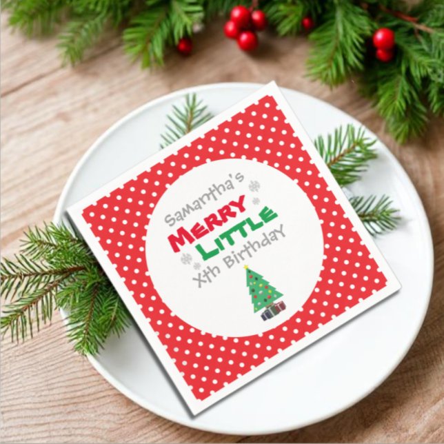 Merry Little Birthday Napkin (Creator Uploaded)