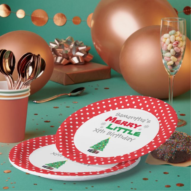 Merry Little Birthday Paper Plate (Multi)